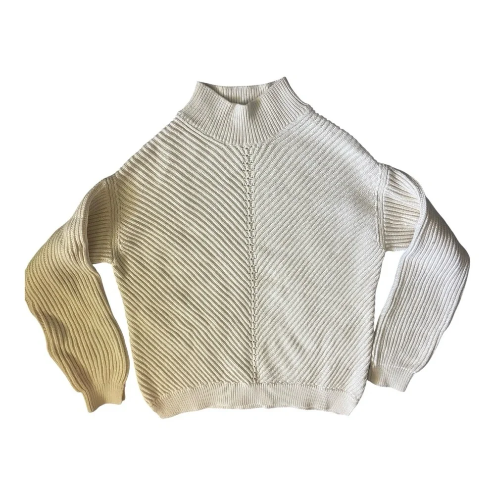 Marine Layer Cream Crew Neck Sweater EUC - Picture 2 of 5